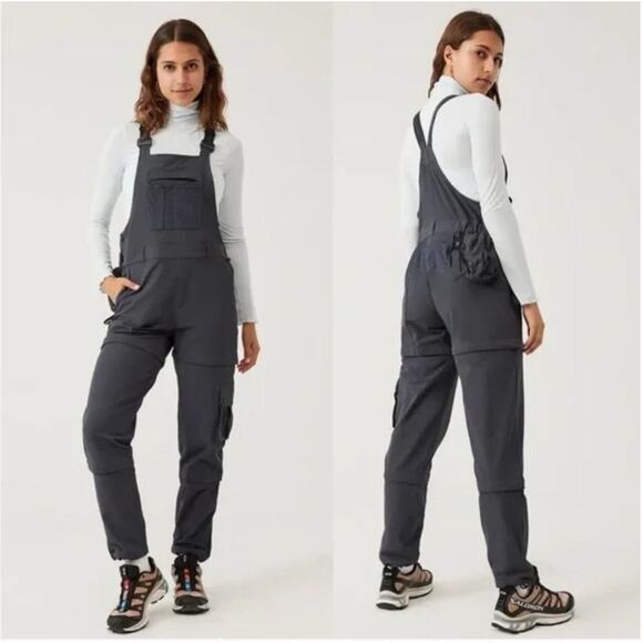 Outdoor Voices Rectrek Convertible Terrastretch Overalls XXL Anthracite Hiking - Picture 2 of 11